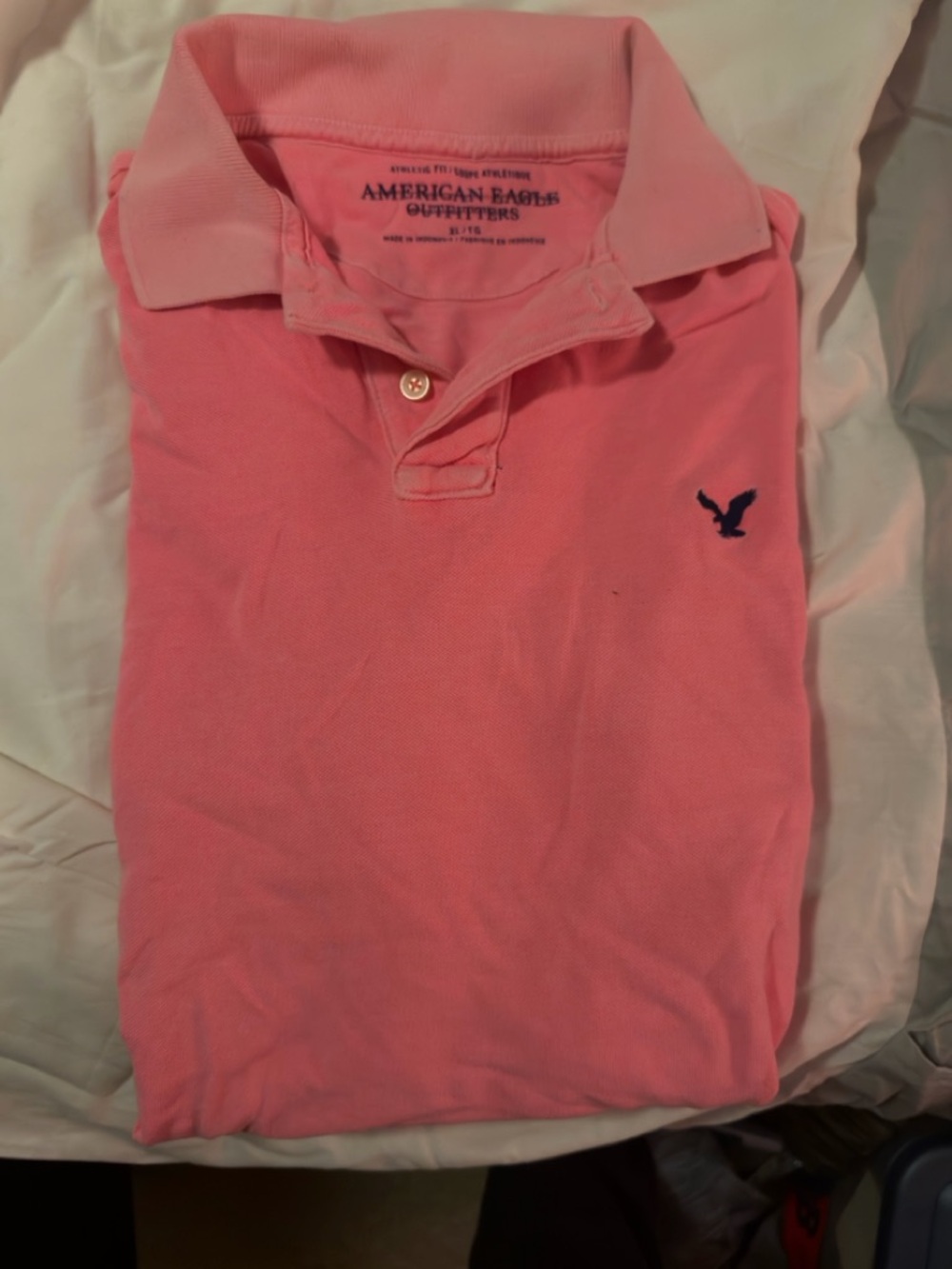 American Eagle Outfitters Men’s Coral Pink Polo Shirt